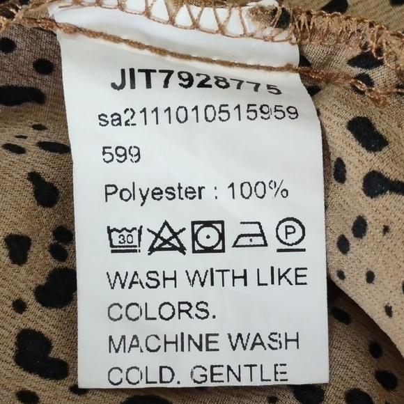 Shein Women's Black Brown Animal Print V-Neck Top Blouse Sz 1XL - Picture 11 of 11